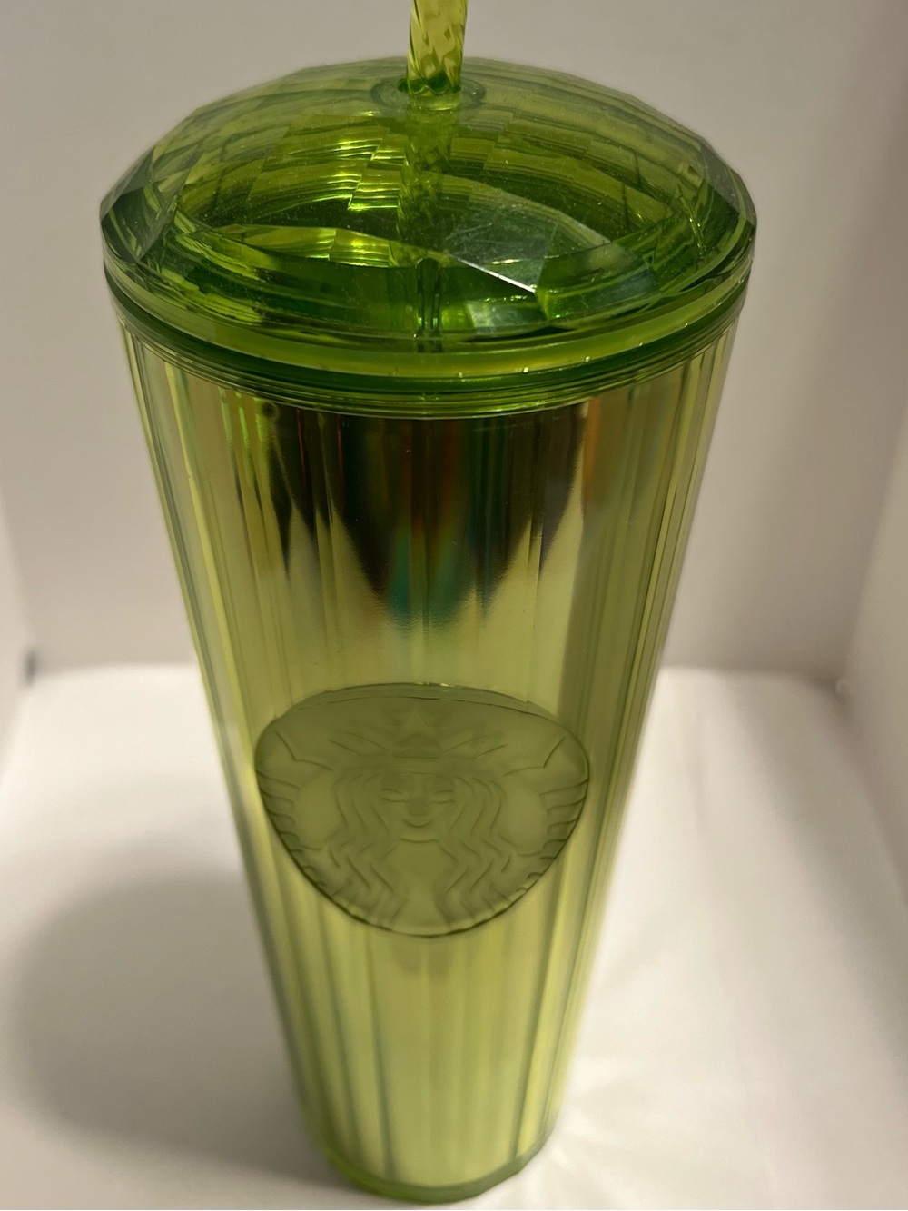 Starbucks Lime Green Iridescent Reusable Tumbler with Straw